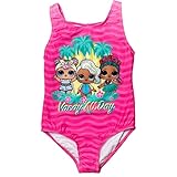 L.O.L. Surprise! Surfer Babe Coconut Q.T. Dawn Little Girls One Piece Bathing Suit Pink 6X Little to...