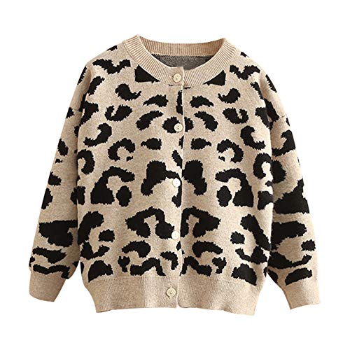 Mud Kingdom Little Girls Cardigan Sweater Cute Leopard