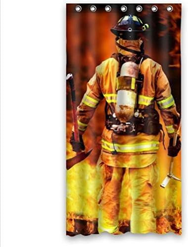 Best Seller Curtain-Firemen And Fire Design Fire Department Custom 100% Polyester Waterproof Shower Curtain 36 x 72