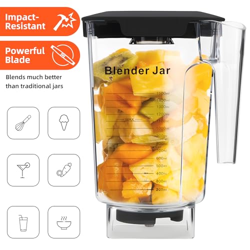 besingki 90 oz Replacement Jar Compatible with Blendtec Blender, Container Pitcher Fits All Consumer and Commercial Models, Includes Blade and Lid by besingki - Image 4