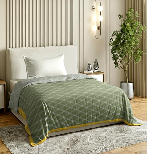 Image of RD TREND Cloud Cotton AC Summer Chadar for Sleeping | 210 TC Soft Lightweight Breathable Single Topsheet /Odhne Wali Chadar | Single Bed Bedsheet 60x90 Inch Green