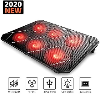 Pccooler Laptop Cooling Pad, Powerful Slim Quiet Laptop Cooler for Gaming Laptop