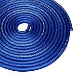 Conext Link 20 ft 4 GA Gauge AWG Car Amplifier Battery Power Cable Ground Wire CCA Frost Blue （10842）
