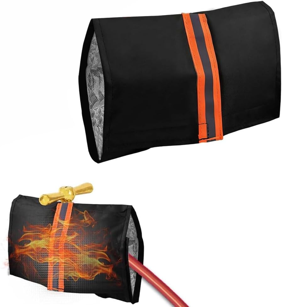 Outdoor Faucet Covers for Winter Freeze Protection Reusable Insulated Hose Bib Cover with Reflect Strip Fit for Garden Yard Outside Garden Spigot Pipe (2PCS)