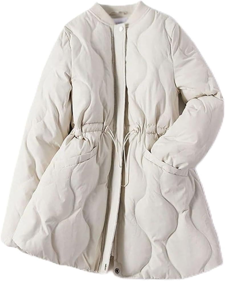 Winter Women's Jacket Warm Lightweight Padded Extra Long Down Trench Coat