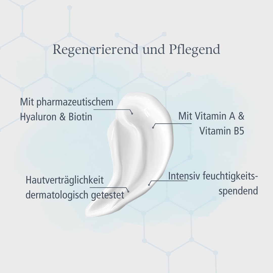 Hyaluron crema mani. Pelle secca e screpolata cuticole unghie. Acido ialuronico, biotina, vitamina A e provitamina B5 idrata la pelle secca di mani e cuticole non unge. Crema Vegana 50ml