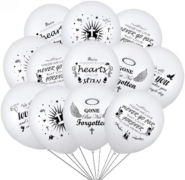 Amazon.com: Veewon 30pcs White Remembrance Funeral Balloons ...
