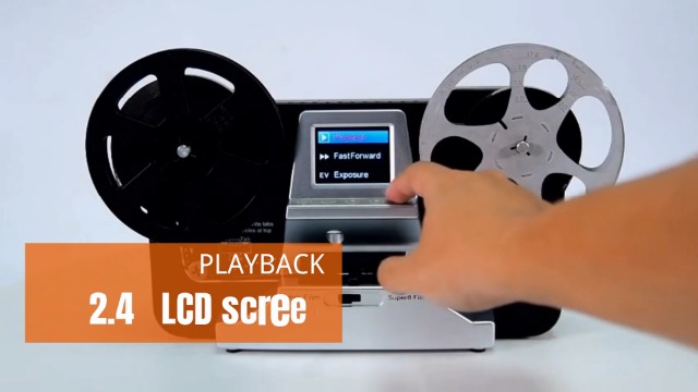 Super 8 Film Scanner, Converts Film in Digitales Video(3", 5", 7" und 9" Super 8/8 mm Film Rollen) MovieMaker/Film Digitizer, Super 8 Digitalisieren, mit 32 GB Speicherkarte und 2,4" LCD – Bild 8