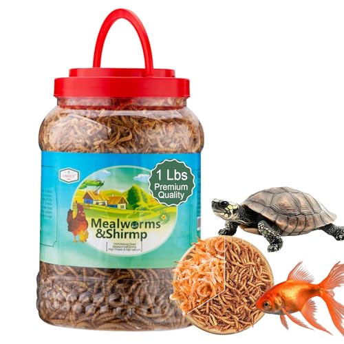 Amzey Shrimp & Mealworms 100% Non-GMO Dried Mealworms - High-Protein