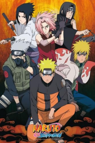 Naruto Shippuden - Anime TV Show Poster (Naruto & Friends - Sasuke, Minato, Kakashi, Itachi & Sakura) (Size: 24" x 36")