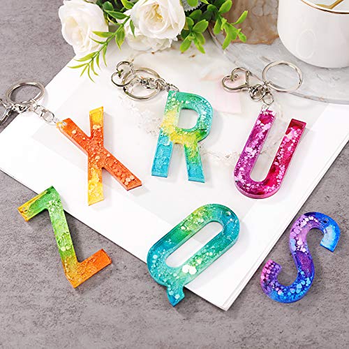 LET'S RESIN Alphabet Keychain Molds with Hole, Large Alphabet Resin Silicone Molds for Epoxy, Resin Letter Molds for Keychain Jewelry Pendant Making by LET'S RESIN - Image 6