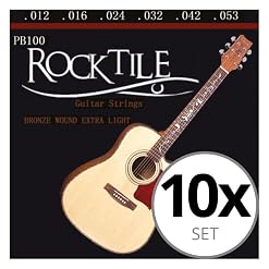 Rocktile Cordes pour guitare folk Light 10x Set - Les Beatles, Paul McCartney, John Lennon, RIngo Starr, George Harrison
