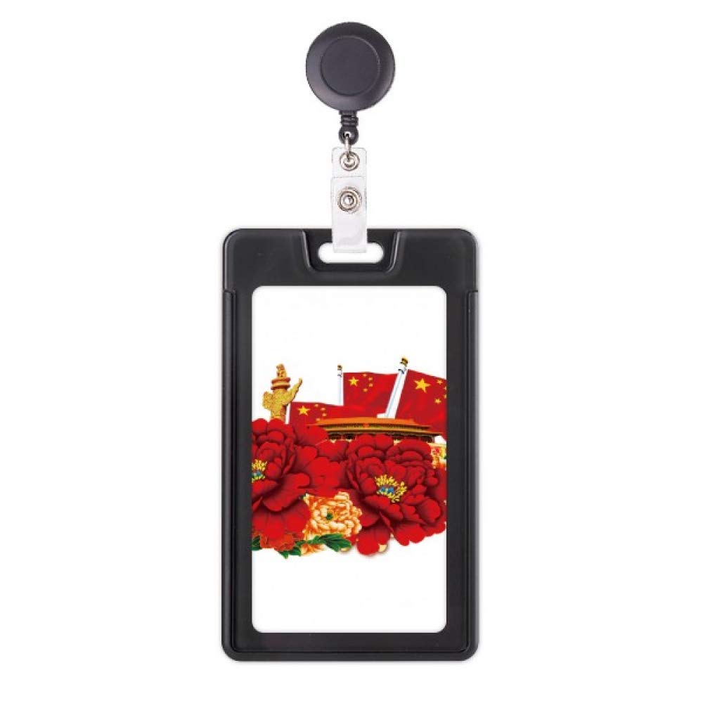 Porte-badge rétractable avec cordon robuste et motif drapeau pour accès bureau - 5