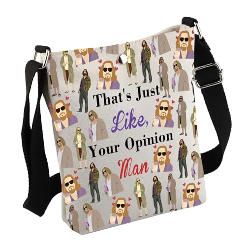 MNIGIU The Classic Movie Inspired Gift The Dude Movie Quote Crossbody Bag for Movie Fans