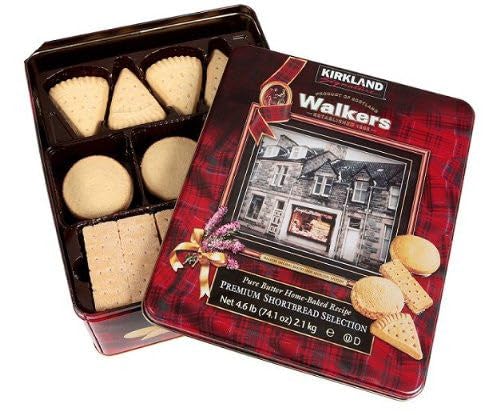 COS-SL Kirkland Signature Walkers Scotland Premium Shortbread Selección de 4 sabores variados de caja de 4.6 libras (74.1 onzas)