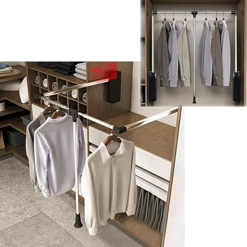 Garde-robe inaccessible ? Tringle de placard rétractable en aluminium - 7