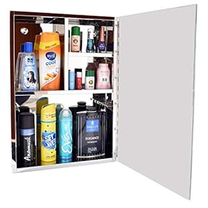 Plantex Bathroom Mirror Cabinet/Stainless Steel 304 Grade Bathroom Organizer Cabinet/Bathroom Accessories (Chrome,14 X 20 Inches) Plantex Bathroom Mirror Cabinet/Stainless Steel 304 Grade Bathroom Organizer Cabinet/Bathroom Accessories (Chrome,14 X 20 Inches)
