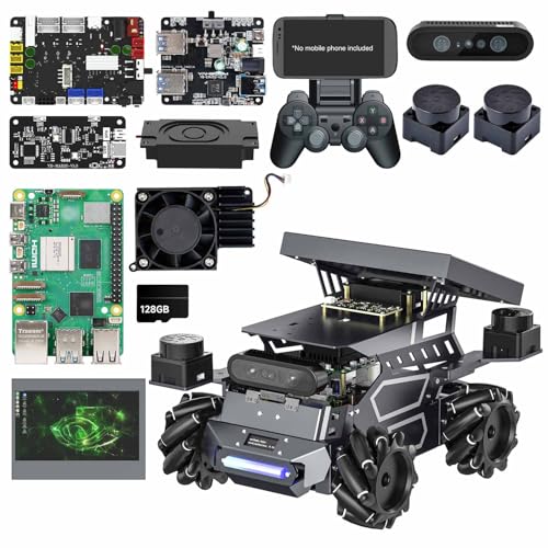 Image of Yahboom for ROS2 Robotics,Raspberry Pi 5 8GB Dual LiDAR, Support ROS2, Python Programming, ROS Development, Mechanical Engineer