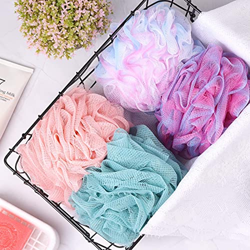 75G/Pcs Bath Puffs, Large Body Exfoliating Loofah Shower Sponges For Men And Women Showering - Set Of 4 #TOP4
