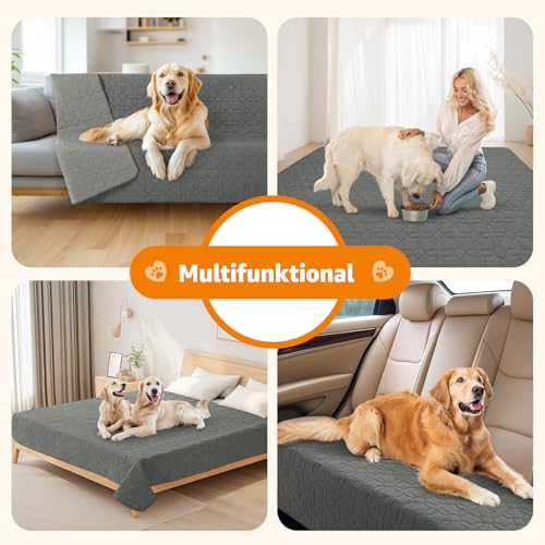 PICK FOR LIFE wasserdichte Hundedecke, beidseitig verwendbare Haustierdecke als Schutz für Sofa, Bett und Auto – waschbare Hundematte für große und kleine Hunde sowie Katzen