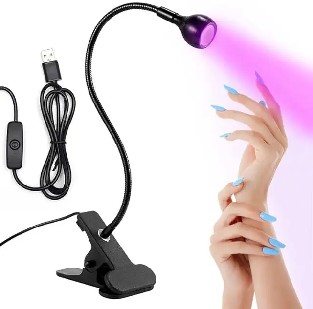 3W Mini UV Lamp for Gel Nails - Portable Fast Drying Manicure Tool with 360° Rotation