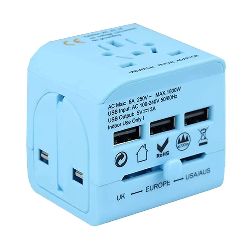 Universeller Reiseadapter mit 3 USB-Ladeanschlüssen für Uns, Eu, Uk, Aus, Europa, Handywelt, internationaler Reisesteckeradapter