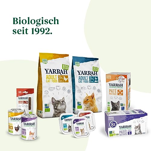 Yarrah Bröckchen Huhn Truthahn 100g Bio Katzenfutter, 16er Pack (16 x 0.1 kg)