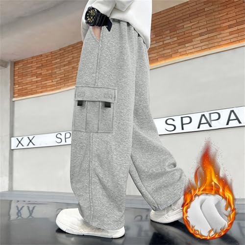 Toddler Boy Girl Padded Pants Solid Drawstring Loose Pants Unisex Kids Casual Joggers Elastic Waist Cargo Sweatpants2