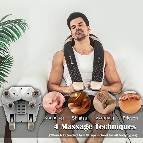 Spiritouch Pro Neck Massager,Most Human-Hand-Like Shiatsu Neck Shoulder Massager,Stronger Back Neck Massager For Pain Relief Deep Tissue,4 Massage Techniques,Relax At Home,Car,Gift For Men #TOP4