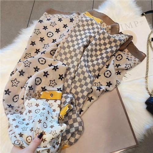 Scarf Star Plaid Scarf Women's Winter Scarf Temperament Versatile Checkerboard Plaid Scarf Autumn and Winter Shawl3