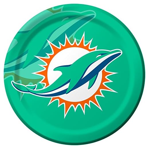 Creative Converting 8 Count Miami Dolphins Paper Dinner Plates