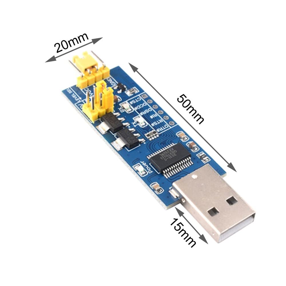 Adattatore seriale da USB a TTL, modulo convertitore da 5/3,3/1,8 V FT232RL, codice FT232RL, downloader programmatore con cavo per
