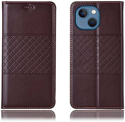 Funda magnética iPhone 13 Mini GUMMMY evita caídas y arañazos cuero marrón