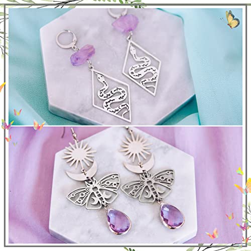 SUNNYCLUE 1 Box 16Pcs 8 Styles Stainless Steel Animal Charms Tarot Style Ladybugs Snake Mushroom Butterfly Wing Charm for Jewellery Making Charms Findings Accessories DIY Necklace Earring Craft Women - Image 4