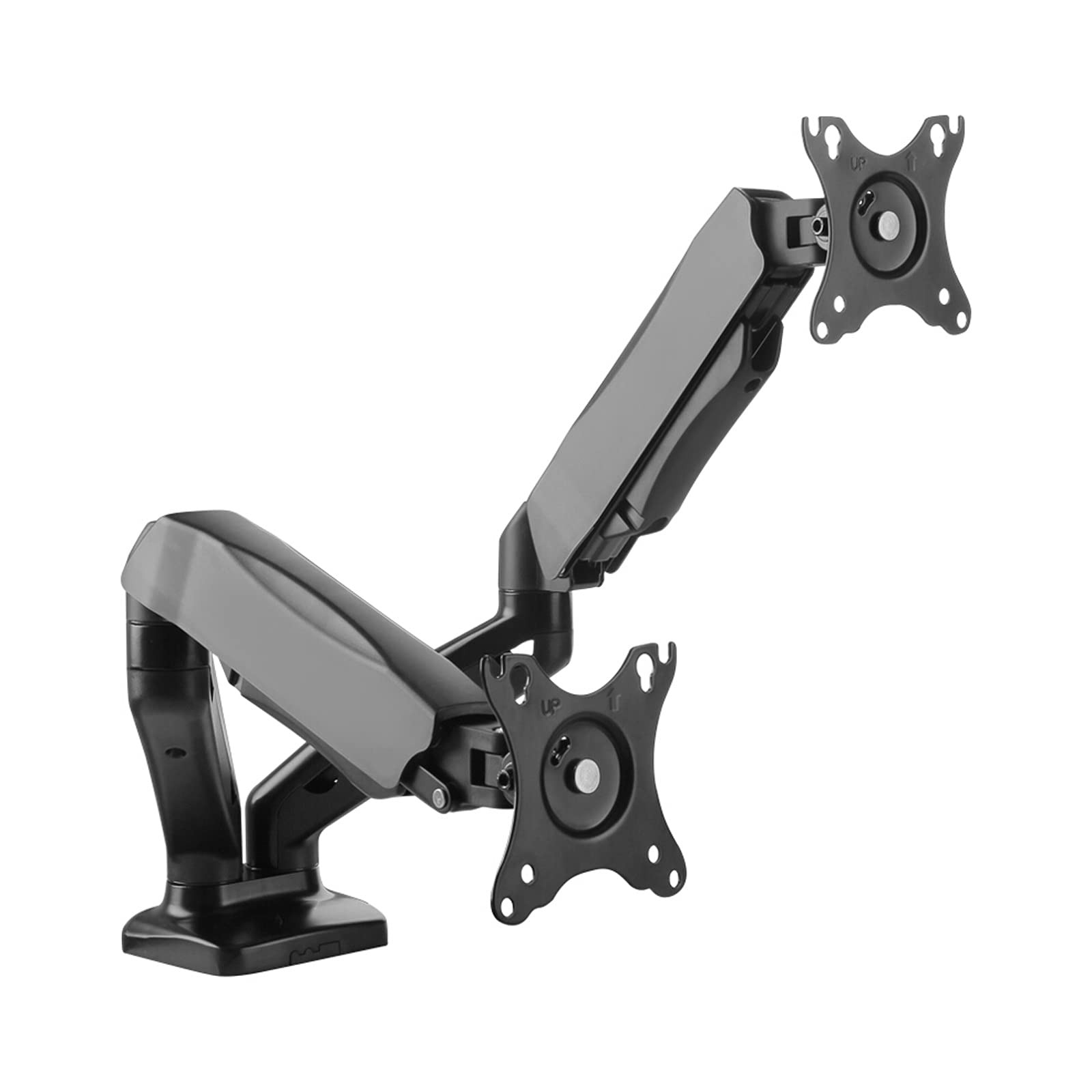 Aioneer Monitor Desk Mount Dual Screen Monitor Mount Arm Adjustable Gas Spring Monitor Desk Mount Stand 17"-32" Dual Monitor Arm Mount With Mount 75/100Mm Computer Monitor Stand
