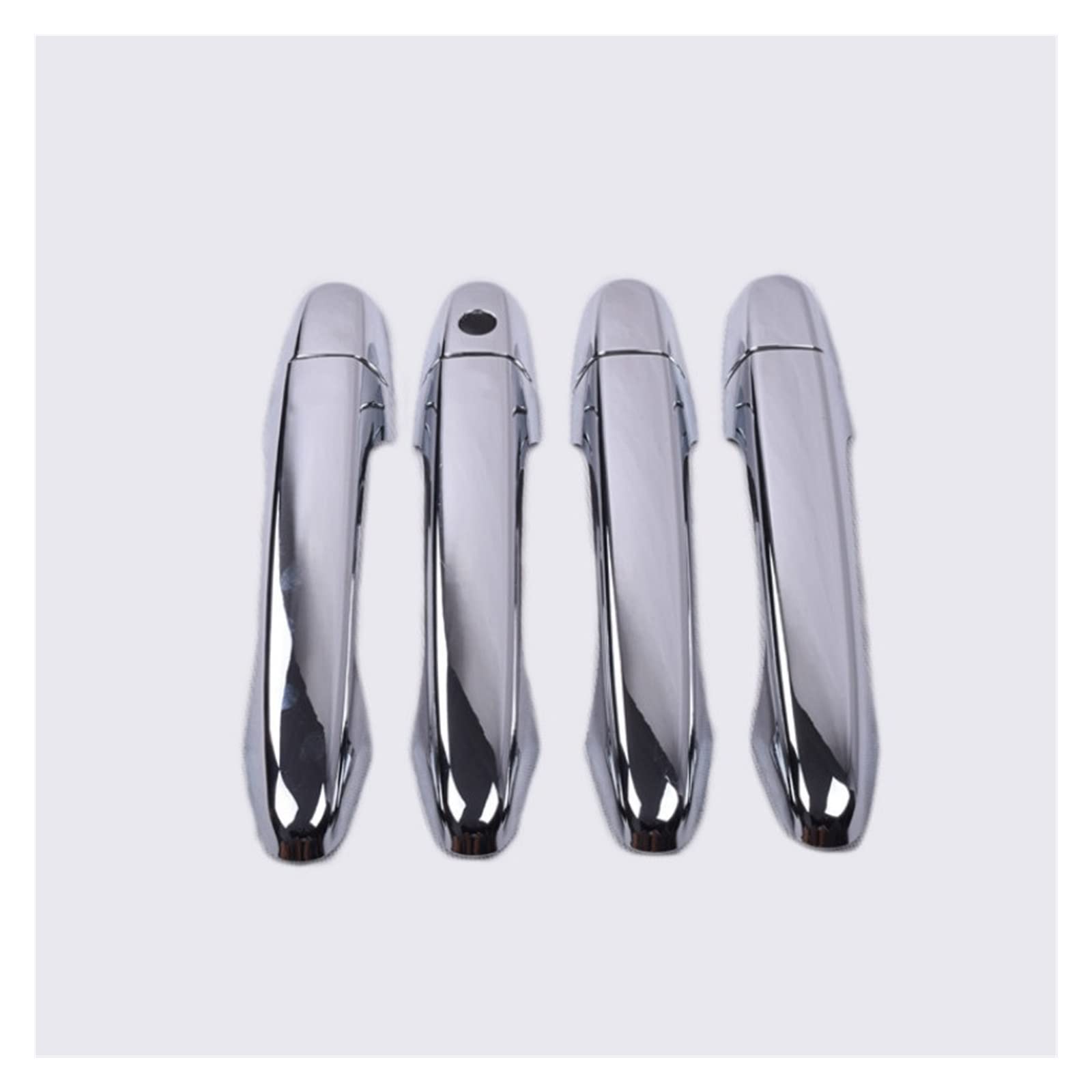 Rinkteea One Color Exterior Car Door Handle For Civic 2012-2016 Chrome Carbon Fiber Car Door Handle Covers Trim Styling Accessories(Silver 0 Button)