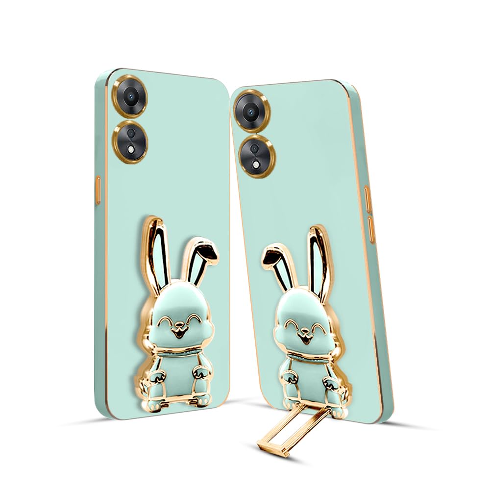 KARWAN®️ 3D Bunny with Folding Stand Back Cover Case Compatible for Oppo A17 | Slim electroplated case | Stand case | Soft TPU | Space Astro Theme | Camera Protection-Black (B0CR18VF16) Amazon Price History, Amazon Price Tracker