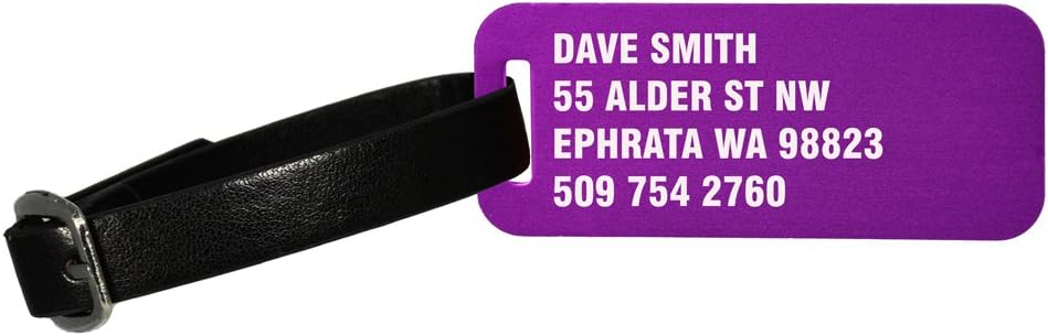GoTags Personalized Luggage ID Tag with Leather Strap