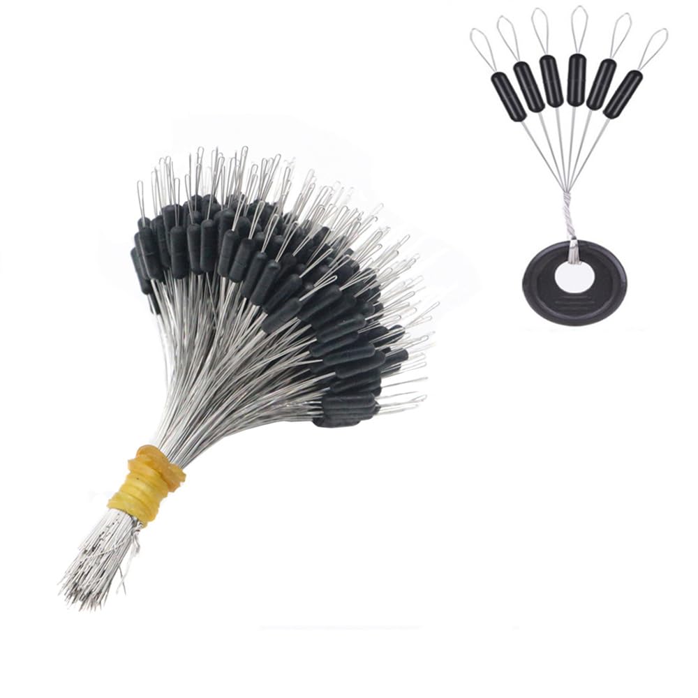 Fishing Bobber Stoppers - 300pcs Rubber Cylinder Stop Beads, Float Sinker Stops Accessories for 0.2#-5.0# Lines [Large]
