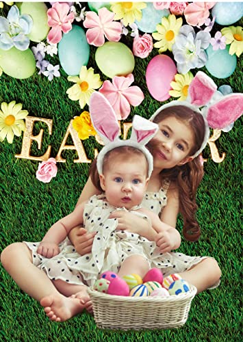 Chaiya 6X8Ft Happy Easter Backdrop Spring Green Grass Photography Background Easter Colorful Eggs Backdrop Children Easter Party Backdrop Cy258 #TOP2