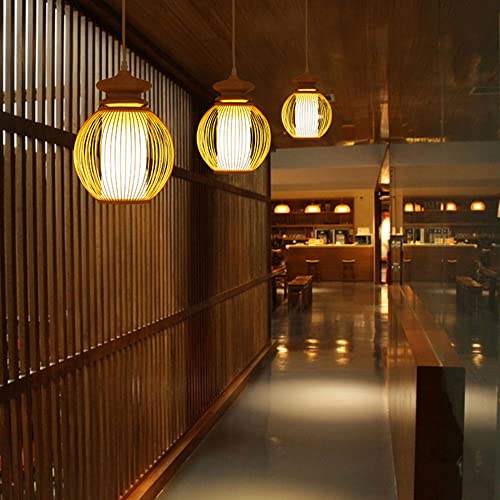 Luz de colgante de estilo sudeste asiático en bambú y rosca E27 6