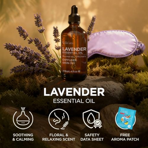 Image of 100% Pure Lavender Essential Oil - 4 Fl Oz - Lavender Oil for Hair, Skin, Diffuser, Aromatherapy & DIY Candle Making Scent