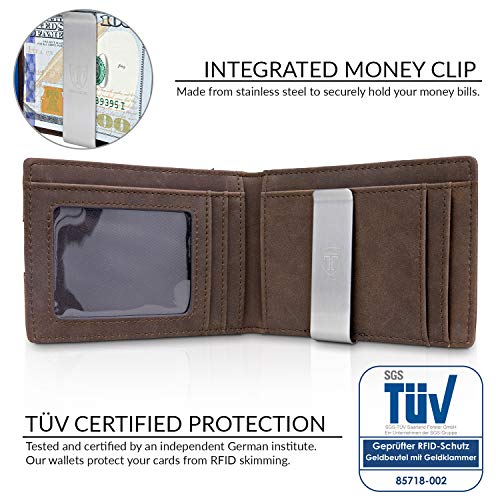Travando Mens Slim Wallet With Money Clip Seattle Rfid Blocking Bifold Credit Card Holder For Men With Gift Box #TOP2