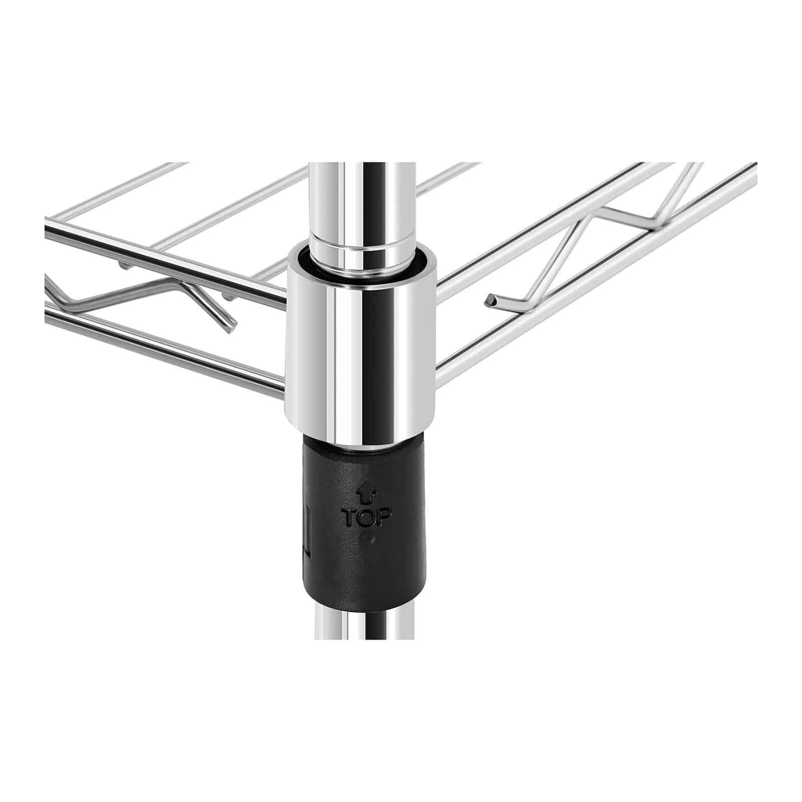 Royal Catering Scaffale Metallico Componibile Scaffalatura in Metallo RCMR-1370P19 (4 Ripiani, 120 kg, Metallo Cromato, Plastica)