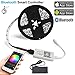 Produktbild Bluetooth Smart RGB LED-Streifenset 5M 5050 SMD, mit Bluetooth-Controller-Multicolor-Lichtstreifen, 5A 12V, Musikkompatibel mit Android,IOS (Bluetooth RGB-Kit)