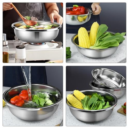 2 piezas de tazones de acero inox 27 cm para lavar verduras miniatura 7