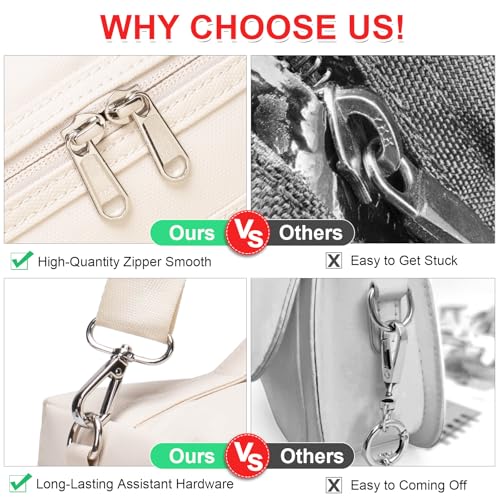 Image of NOL Natural Organic Lifestyle Insulated Lunch Bags for Women Cooler Bag Lightweight Nylon Waterproof Lunch Box For Work(Medium, Cream