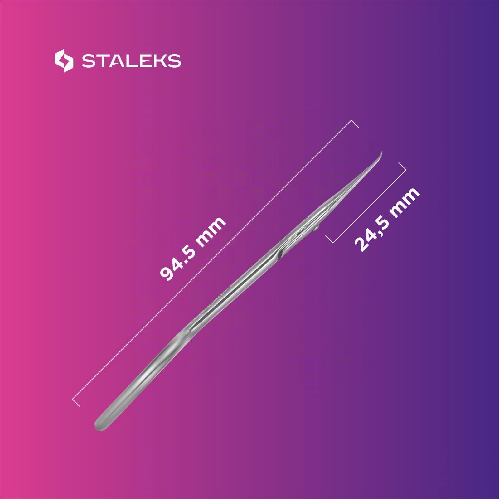 STALEKS PRO - Professionelle Nagelhautschere mit gebogener Spitze Exclusive 21 TYPE 2 (Design: Magnolia Fior) SX-21/2m