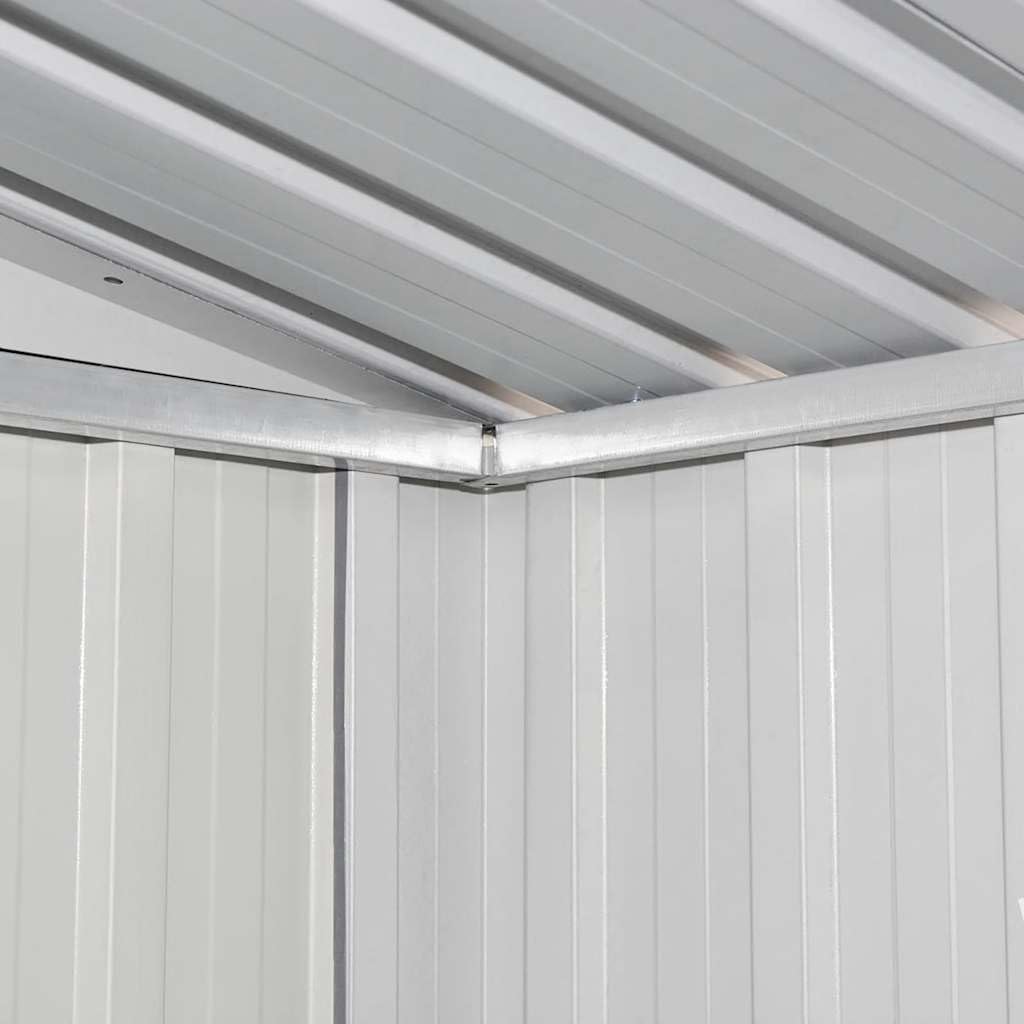 vidaXL Capanno per Attrezzi da Giardino Ventilato Ingresso a Scorrimento Robusto Casetta da Esterno Magazzino Marrone 194x121x181 cm in Acciaio