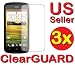 GUARMOR 3x HTC ONE S T-Mobile Premium Invisible Clear LCD Screen Protector Cover Guard Shield Protective Film Kit 3 pieces